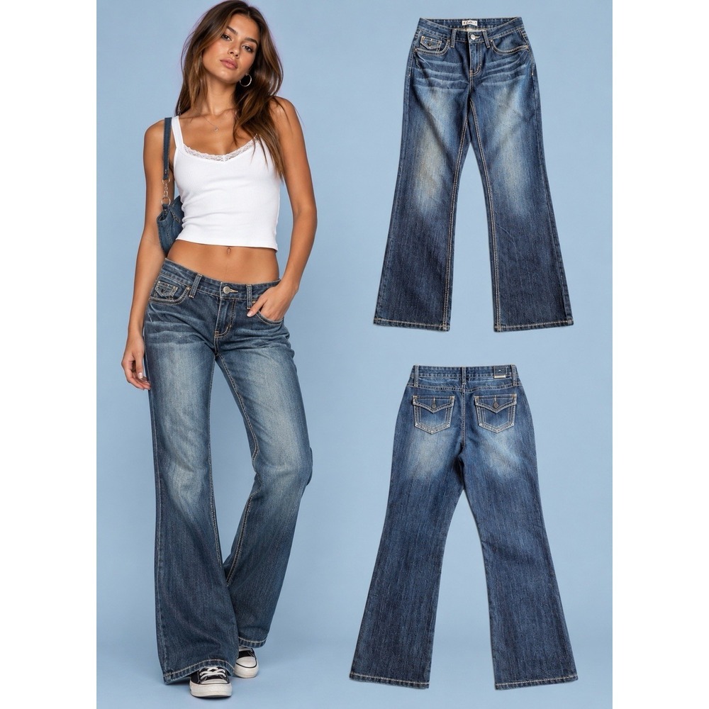 Earl Jean low rise bootcut jeans with contrast stitching size 10 2000s y2k